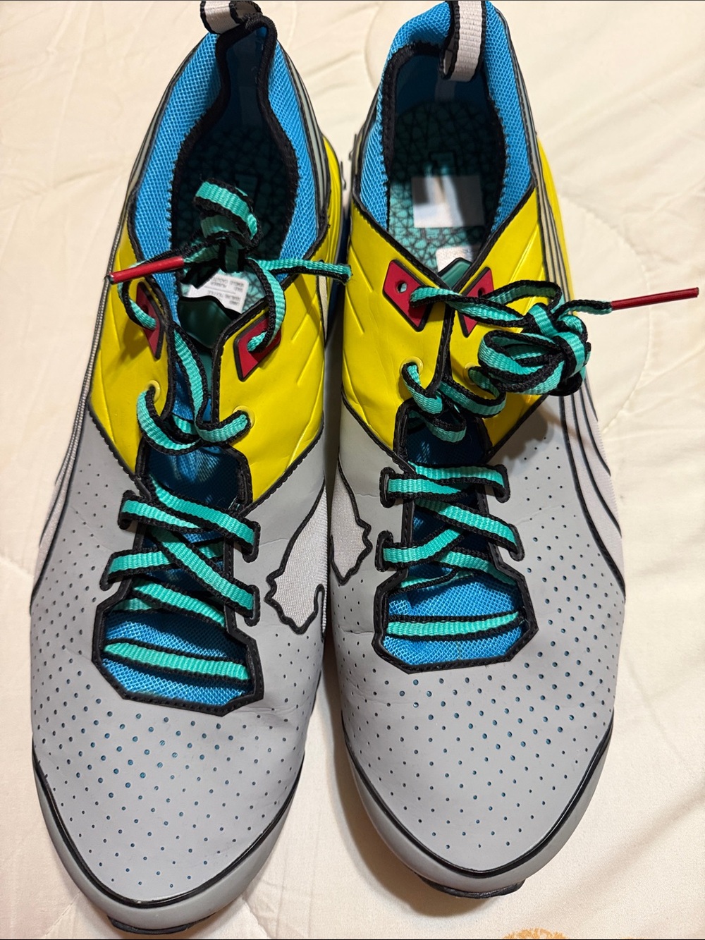 Puma Men's Athletic Shoes in Gray, Yellow & Blue